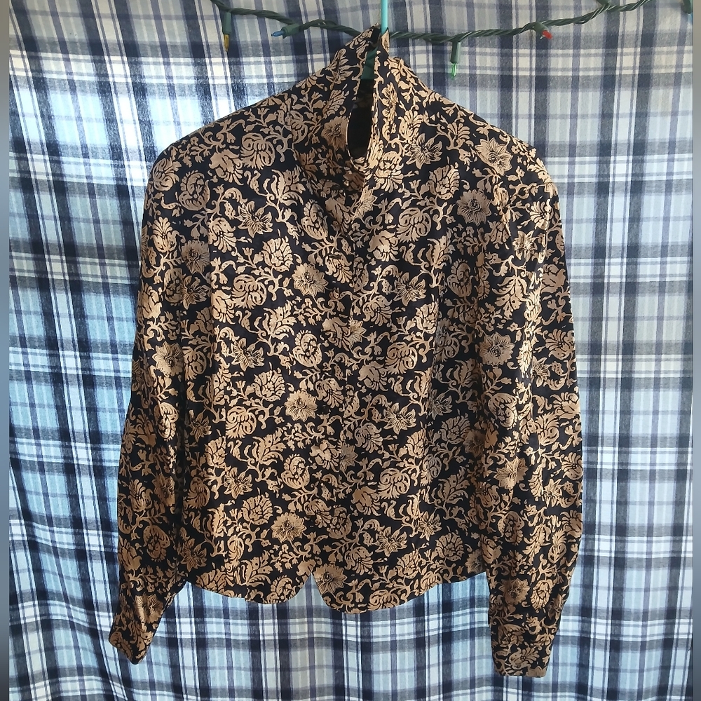 Vintage Jerri Sherman Blouse 100%Silk Size 12